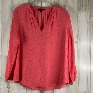 J. Crew Silk Clip Dot Coral Blouse Size 4